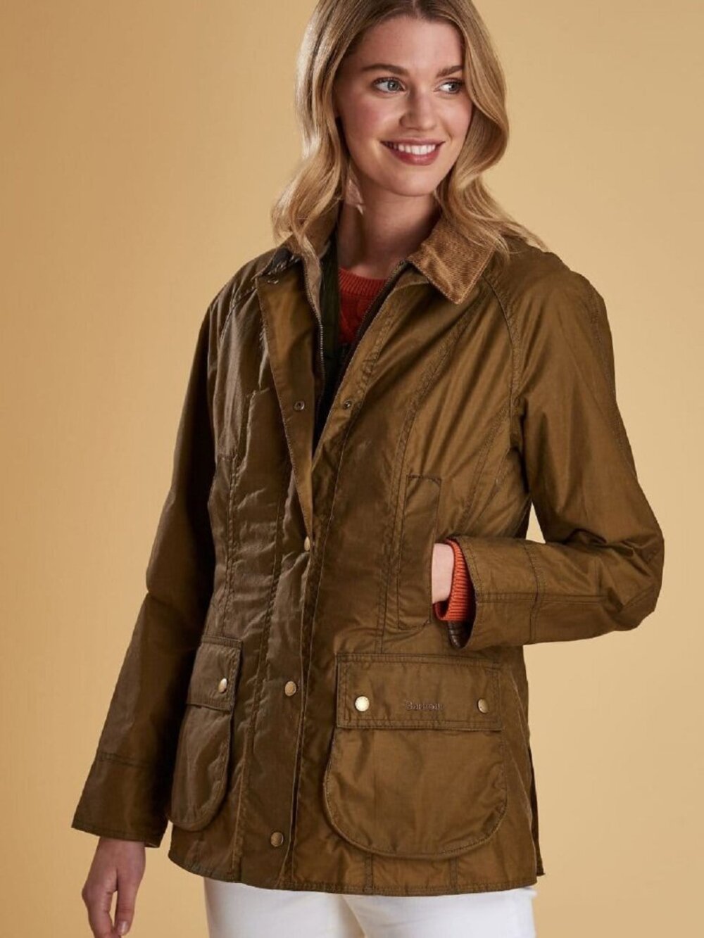 Barbour  Women's Beadnell Wax Lightweight Waterproof  Rain Jacket Size 4